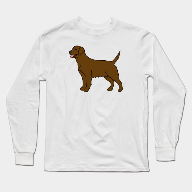 Chocolate Labrador Dog Long Sleeve T-Shirt by Kelly Louise Art